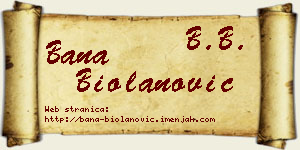 Bana Biolanović vizit kartica